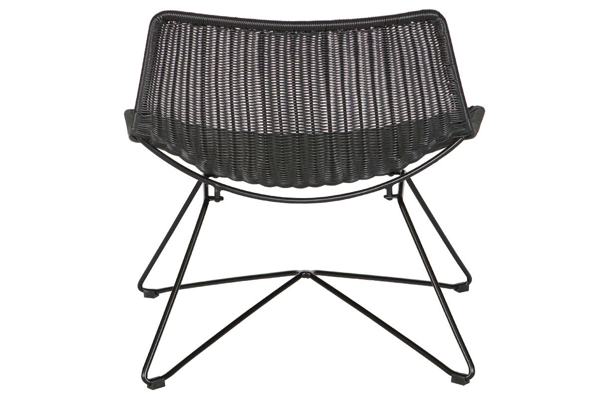 Fauteuil design rotin synth�tique noir  int�rieur / ext�rieur SUNSET