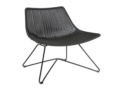 Fauteuil design rotin synth&eacute;tique noir  int&eacute;rieur / ext&eacute;rieur SUNSET