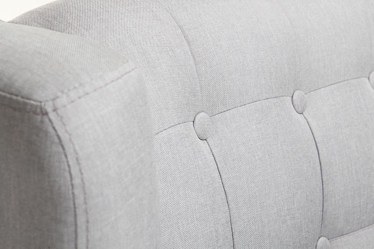 Fauteuil design scandinave gris clair et bois clair BRIGHTON