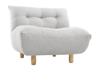Fauteuil design scandinave gris et ch&ecirc;ne YUMI