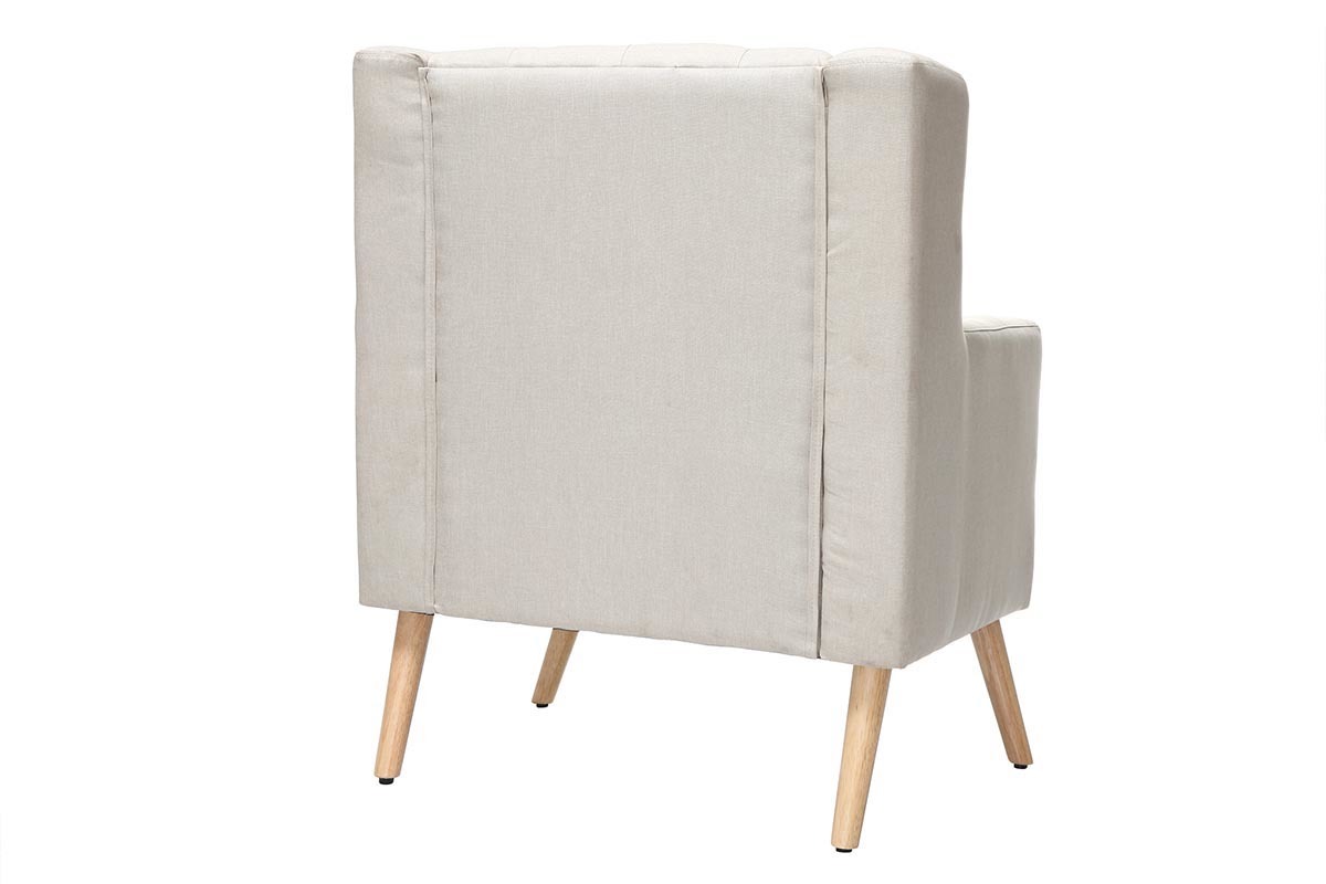 Fauteuil design scandinave naturel et bois clair BRIGHTON