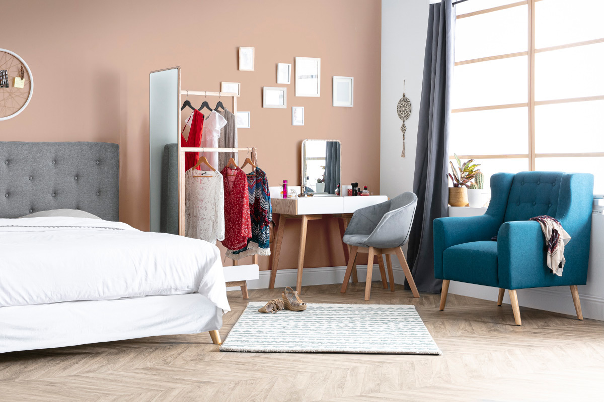 Fauteuil design scandinave naturel et bois clair BRIGHTON