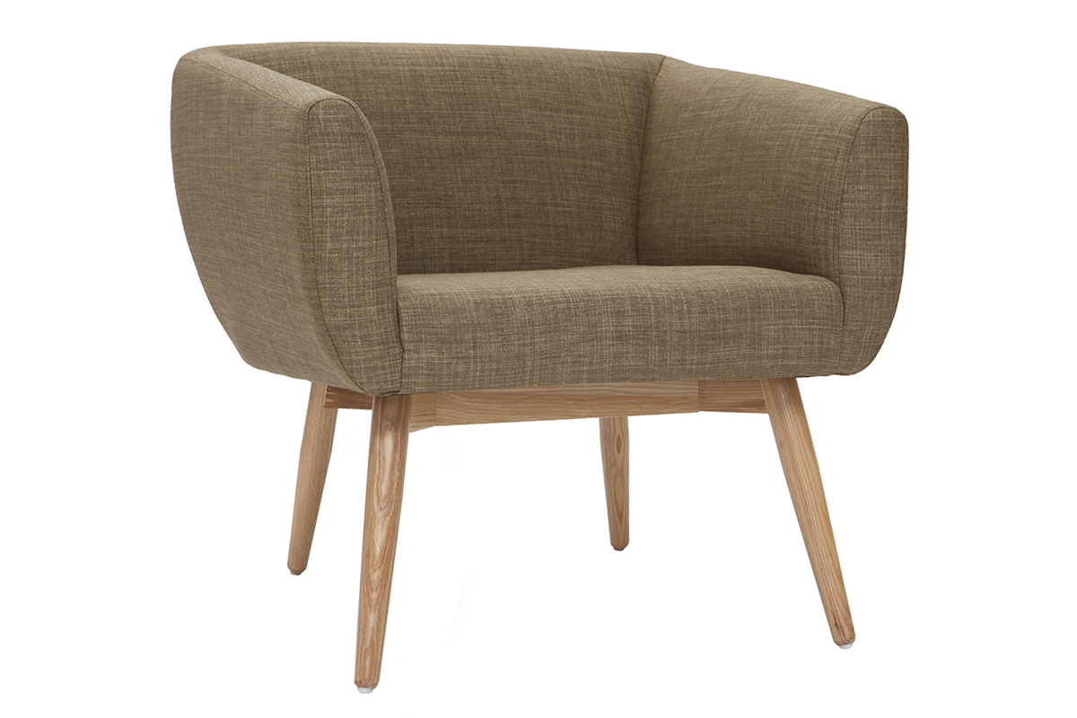 Fauteuil design scandinave tissu vert ARTIK