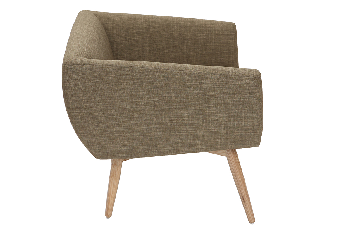 Fauteuil design scandinave tissu vert ARTIK