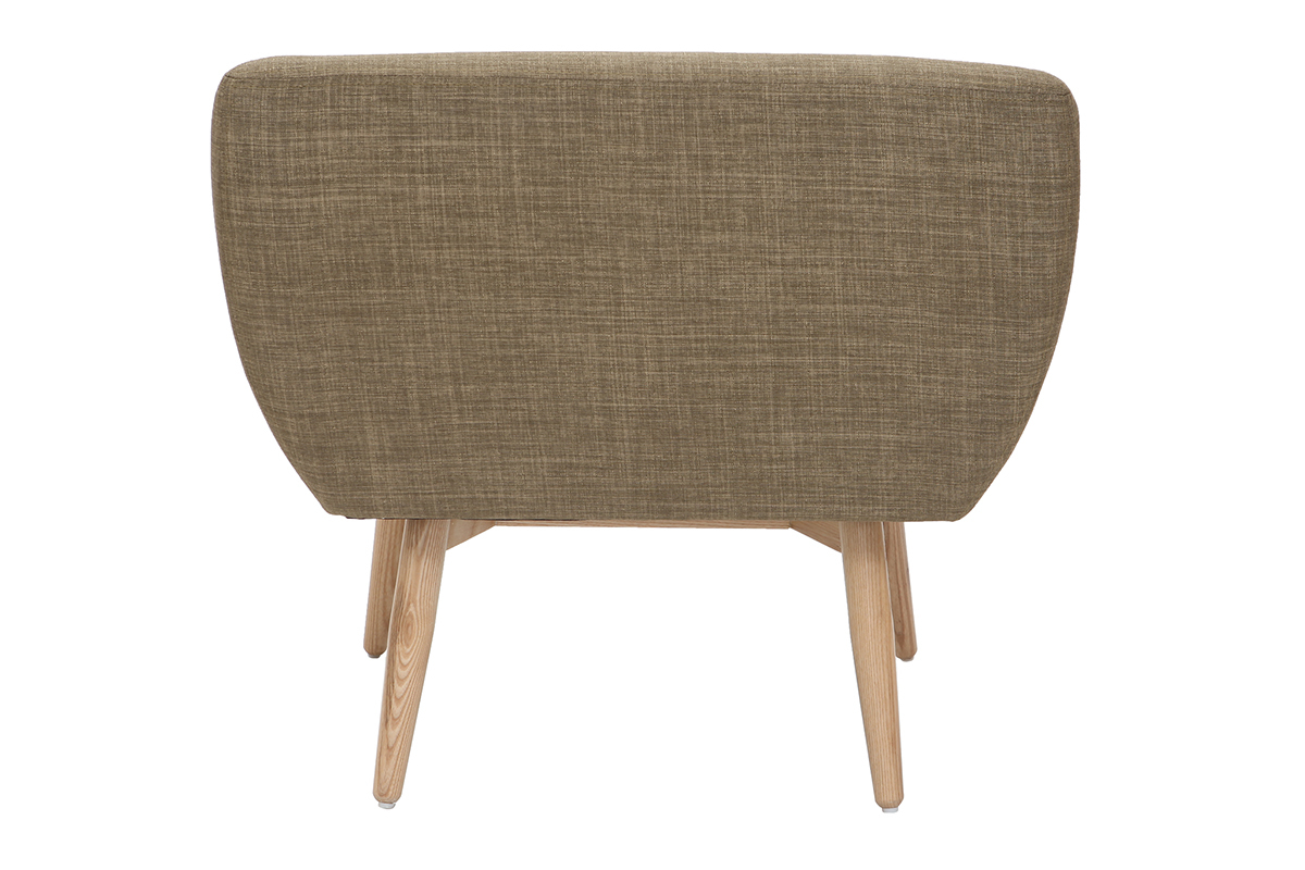 Fauteuil design scandinave tissu vert ARTIK