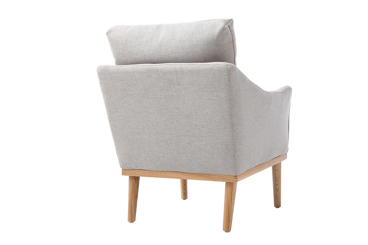 Fauteuil design tissu gris et fr�ne NORI