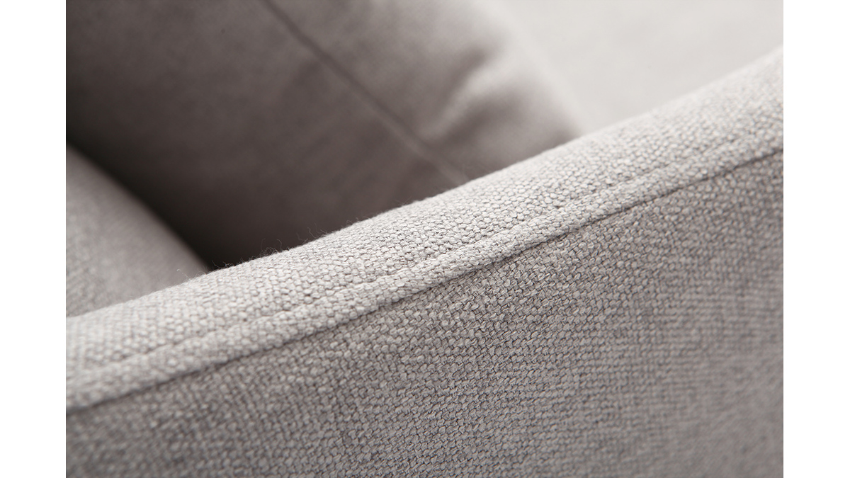 Fauteuil design tissu gris et frne NORI