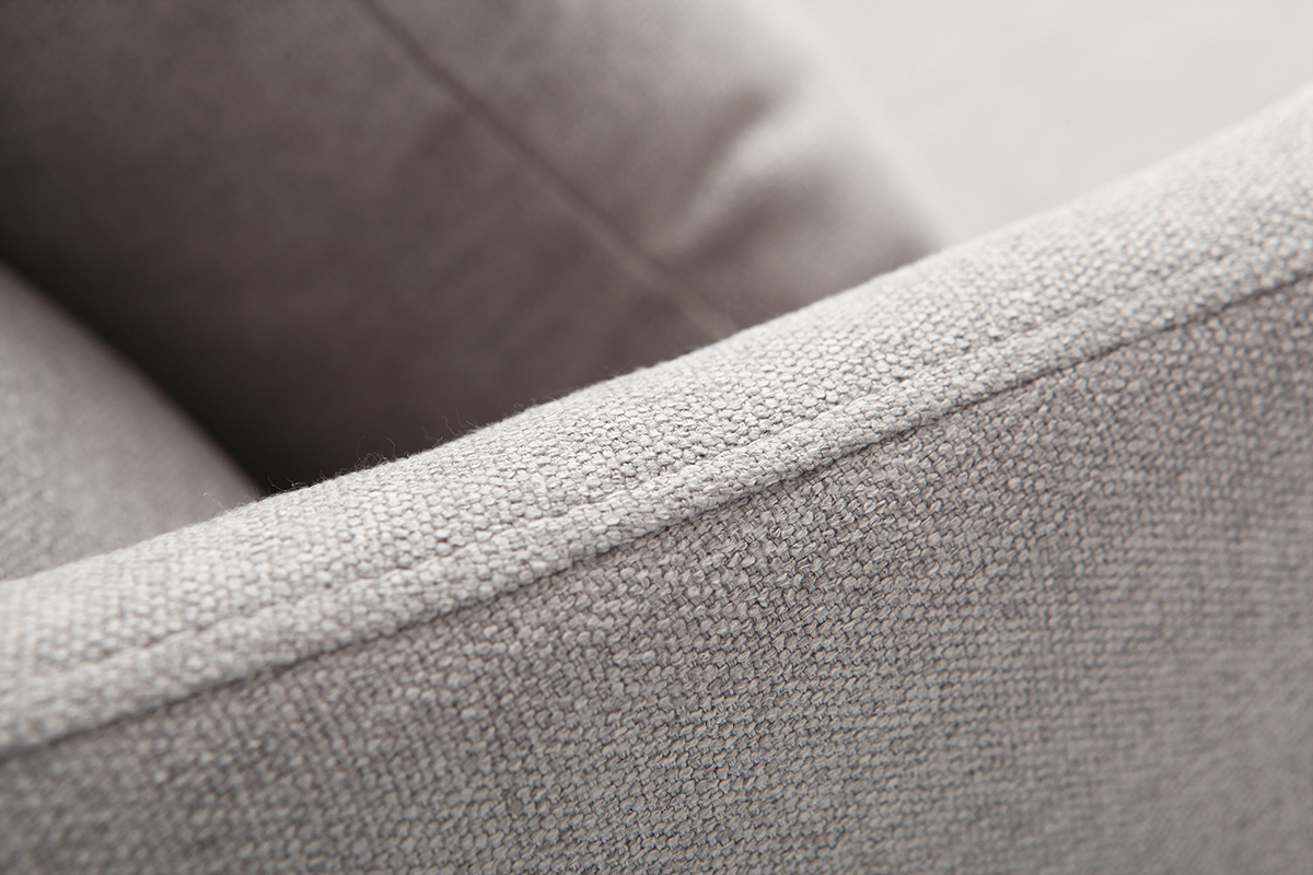 Fauteuil design tissu gris et fr�ne NORI