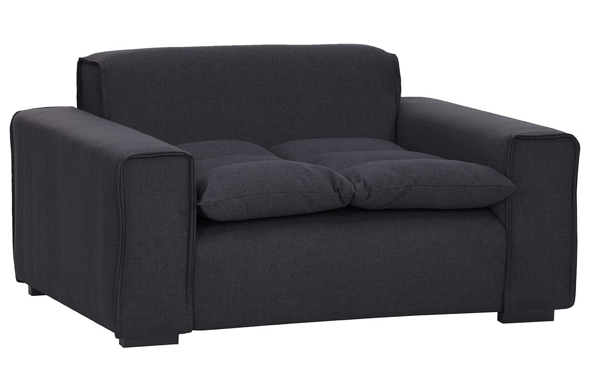 Fauteuil design tissu gris fonc MELLOW
