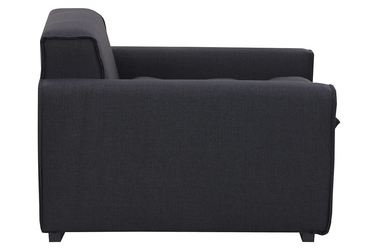 Fauteuil design tissu gris fonc MELLOW