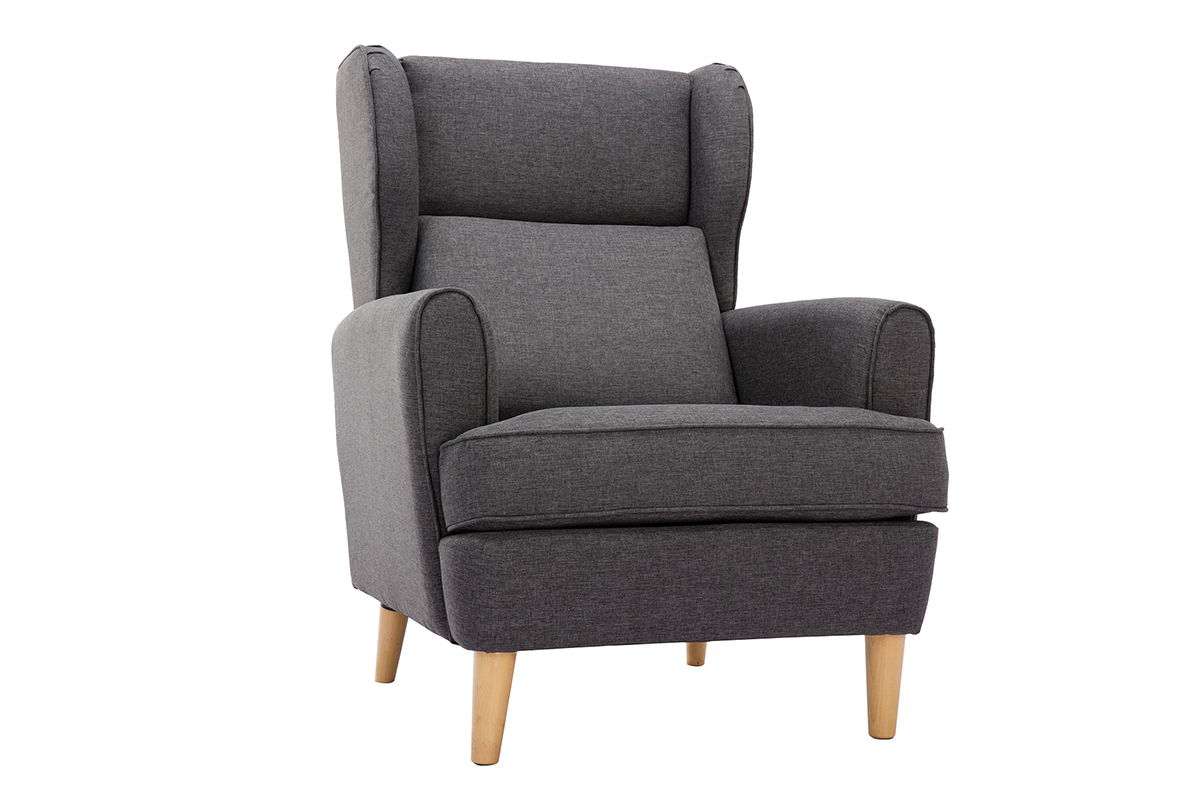 Fauteuil design tissu gris fonc� VIVO