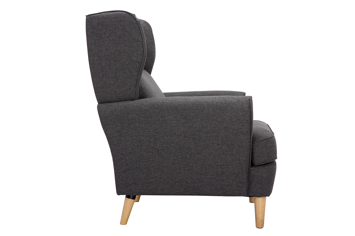 Fauteuil design tissu gris fonc� VIVO