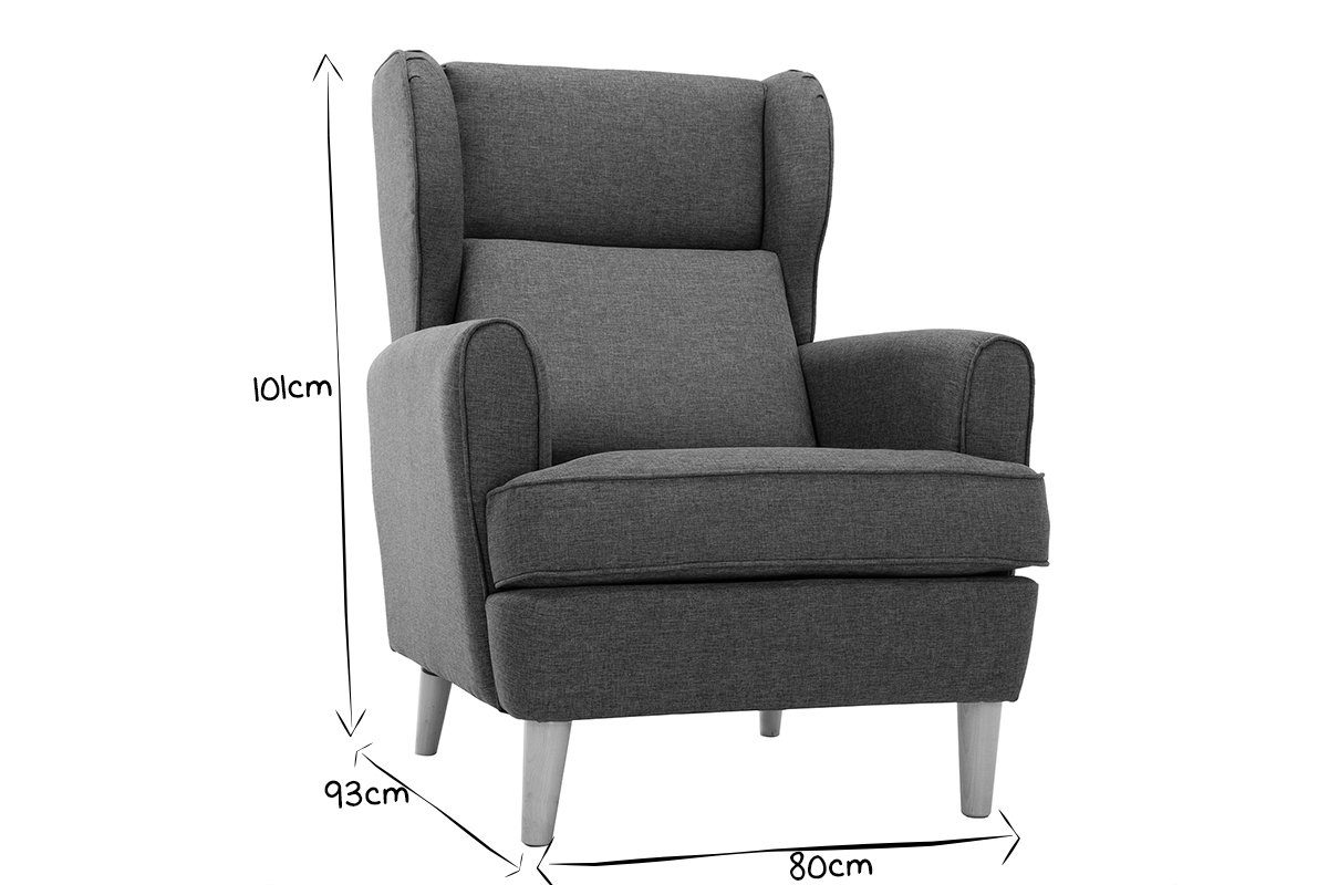 Fauteuil design tissu gris fonc� VIVO
