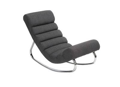 Fauteuil design Tissu gris rocking chair TAYLOR