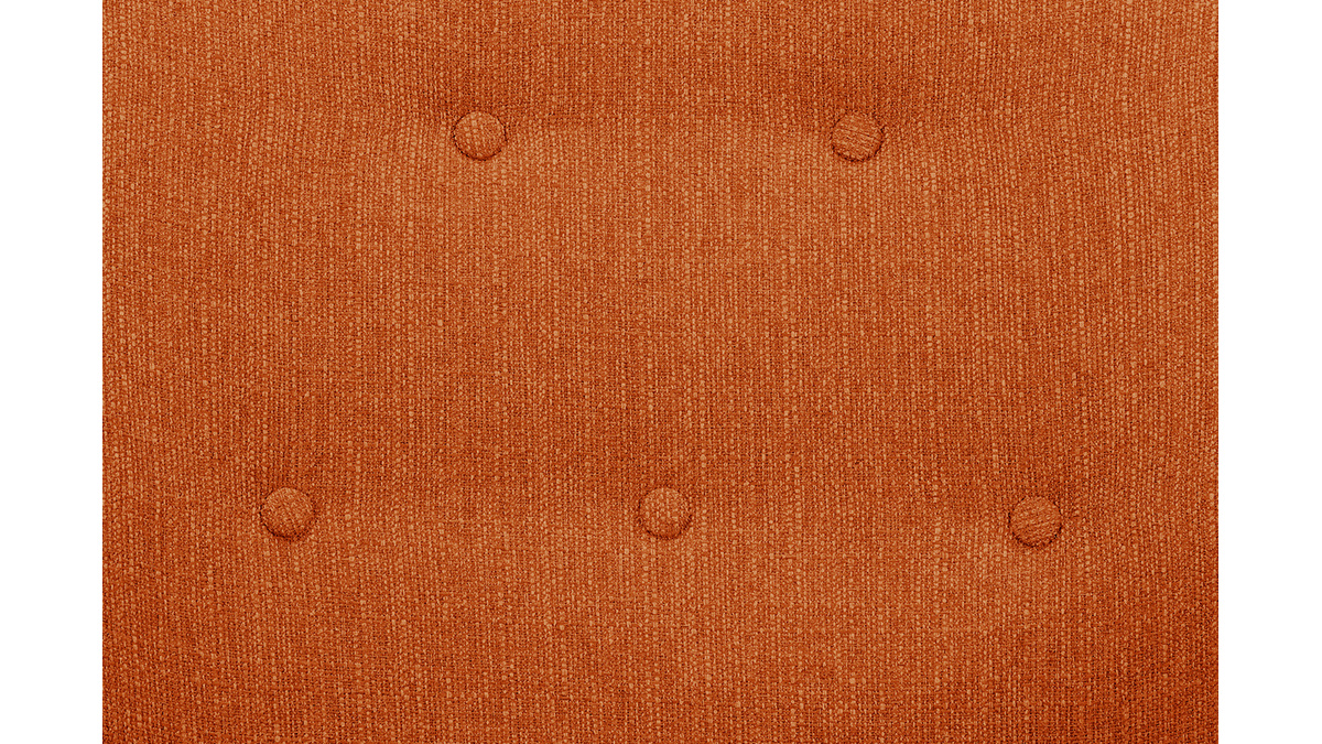 Fauteuil design tissu orange pieds bois clair OLAF