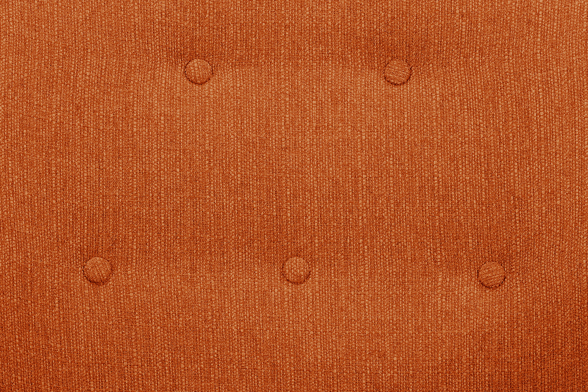 Fauteuil design tissu orange pieds bois clair OLAF