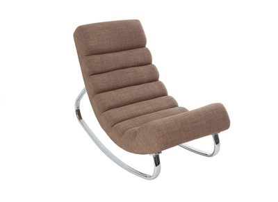 Fauteuil design Tissu taupe rocking chair TAYLOR