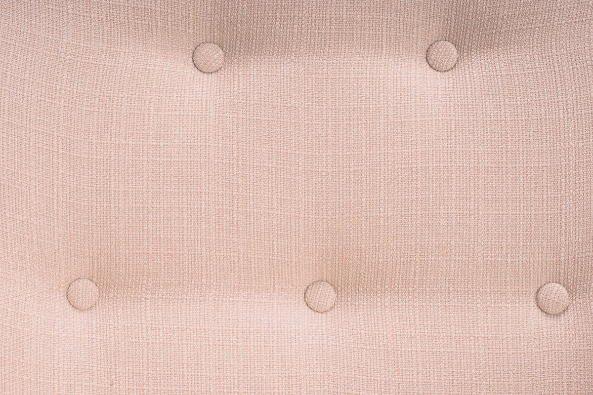 Fauteuil design tissu vieux rose pieds bois clair OLAF