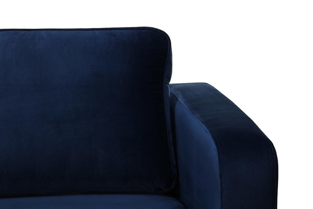 Fauteuil design velours bleu nuit HARRY