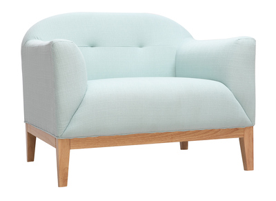 Fauteuil design vert menthe &agrave; l'eau MARY