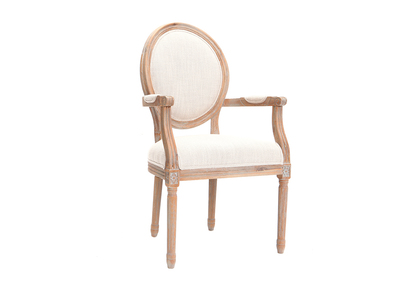 Fauteuil en tissu coloris naturel pieds bois clair LEGEND