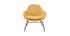 Fauteuil en tissu effet velours jaune moutarde MAYNE