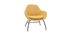Fauteuil en tissu effet velours jaune moutarde MAYNE
