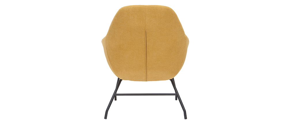 Fauteuil en tissu effet velours jaune moutarde MAYNE