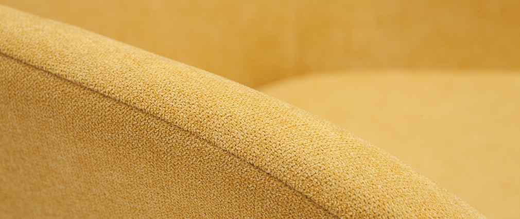 Fauteuil en tissu effet velours jaune moutarde MAYNE