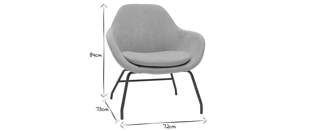 Fauteuil en tissu effet velours jaune moutarde MAYNE