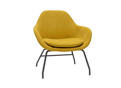 Fauteuil en tissu effet velours jaune moutarde MAYNE