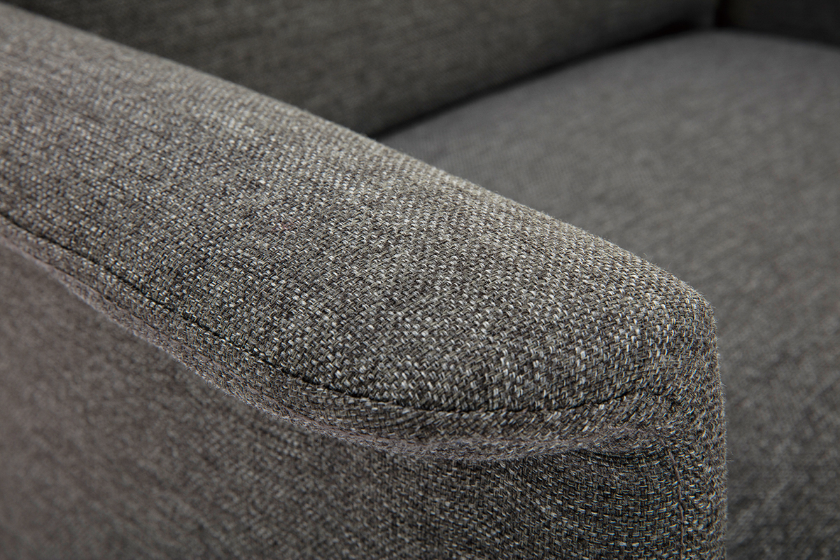 Fauteuil en tissu gris fonc� et bois clair  AEOLA
