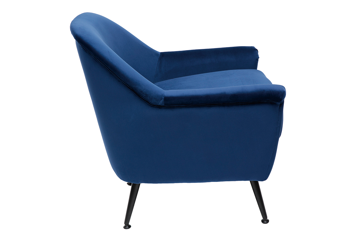 Fauteuil en velours bleu ADAM