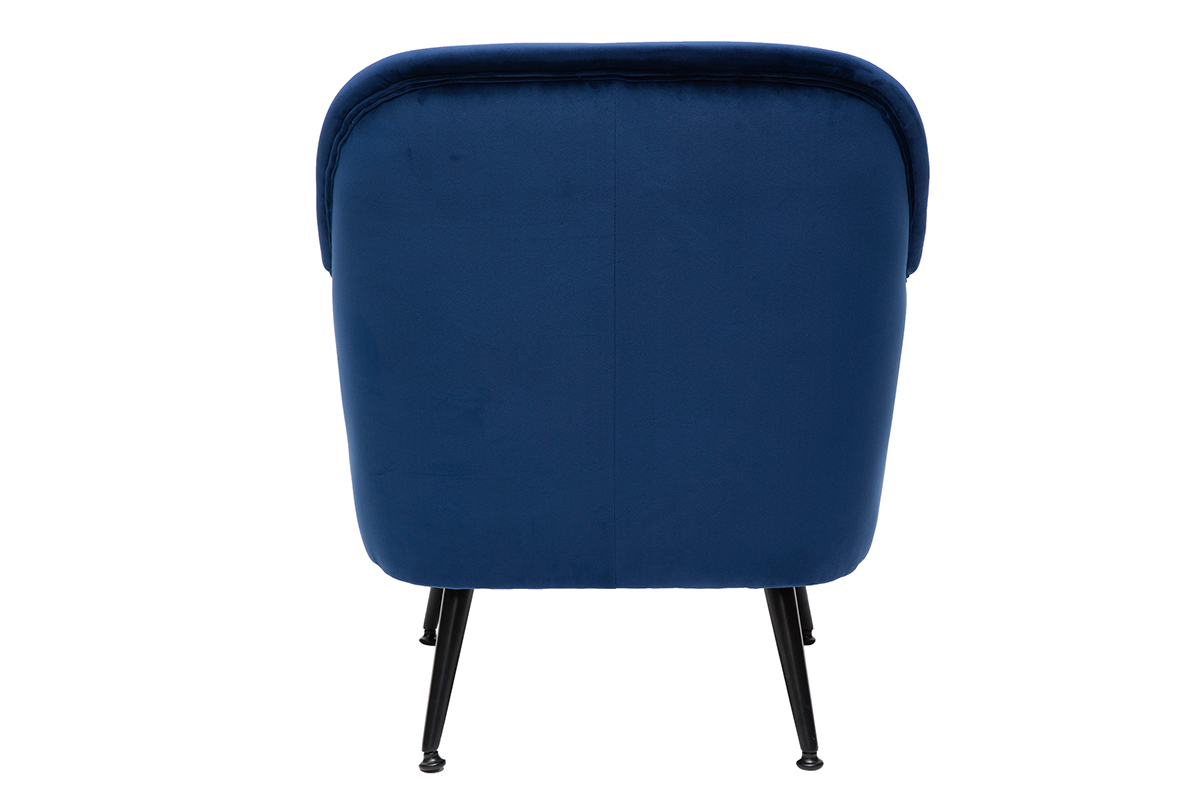 Fauteuil en velours bleu ADAM