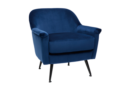 Fauteuil en velours bleu ADAM