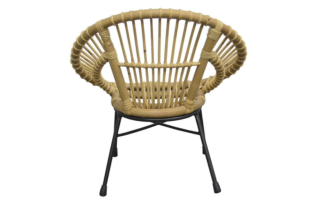 Fauteuil enfant en rotin et m�tal MALACCA