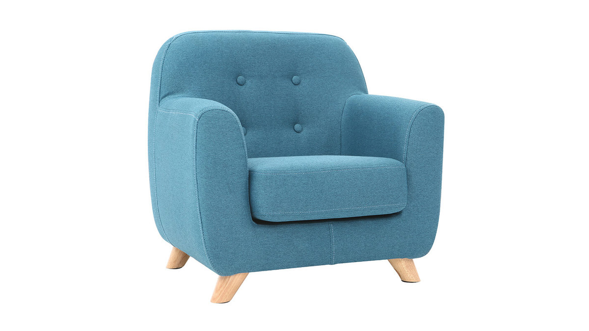 Fauteuil enfant scandinave bleu canard NORKID