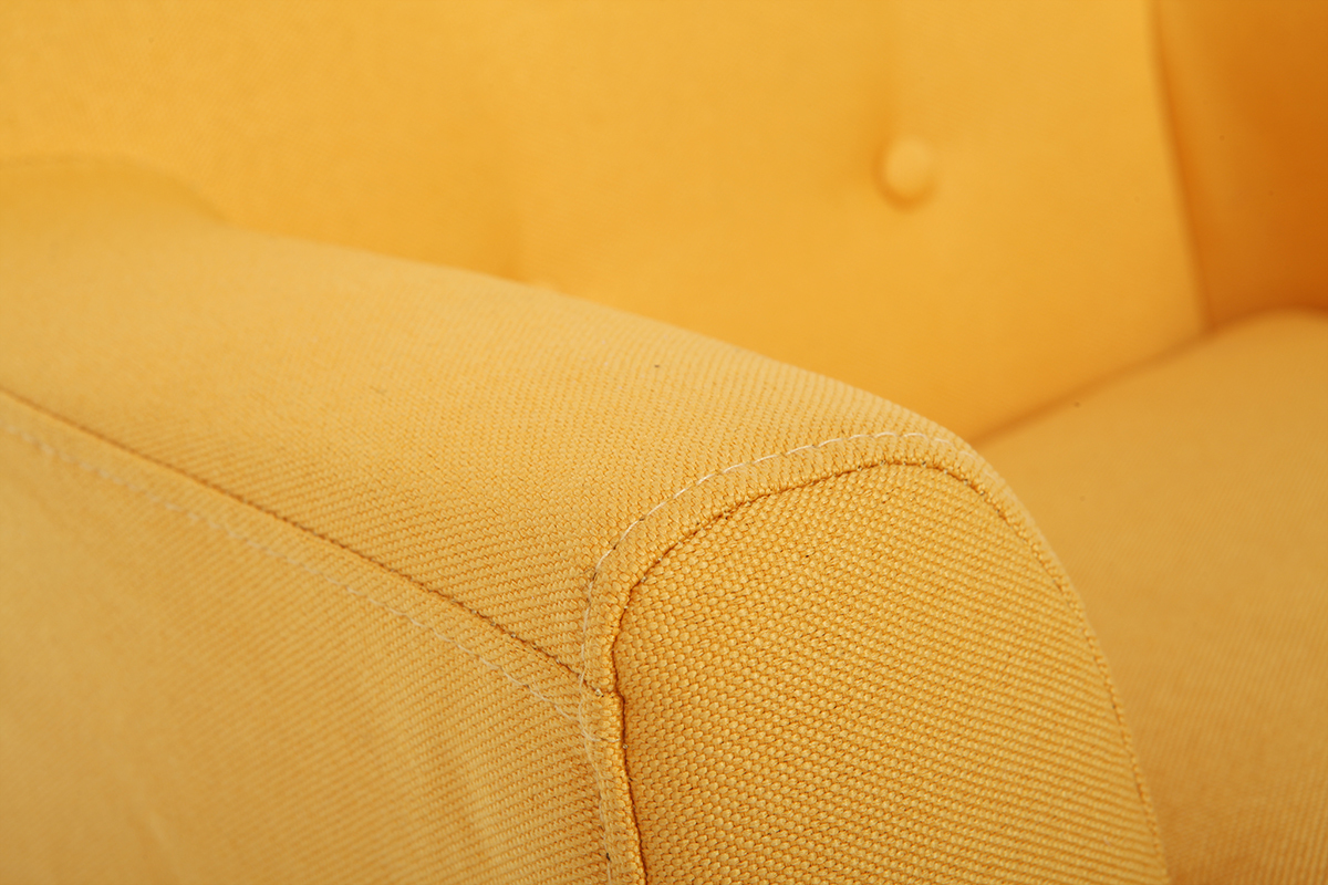Fauteuil enfant scandinave en tissu jaune NORKID