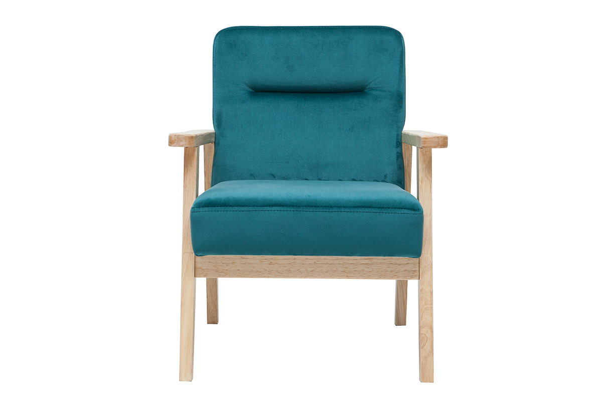 Fauteuil enfant scandinave en tissu velours bleu ptrole BABY ABYSS