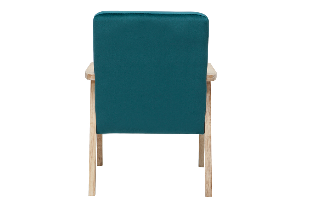 Fauteuil enfant scandinave en tissu velours bleu ptrole BABY ABYSS