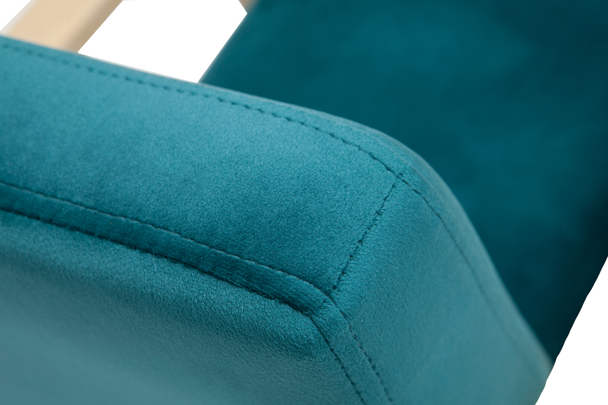 Fauteuil enfant scandinave en tissu velours bleu ptrole BABY ABYSS