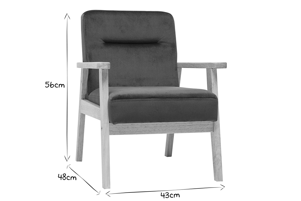 Fauteuil enfant scandinave en tissu velours bleu ptrole BABY ABYSS