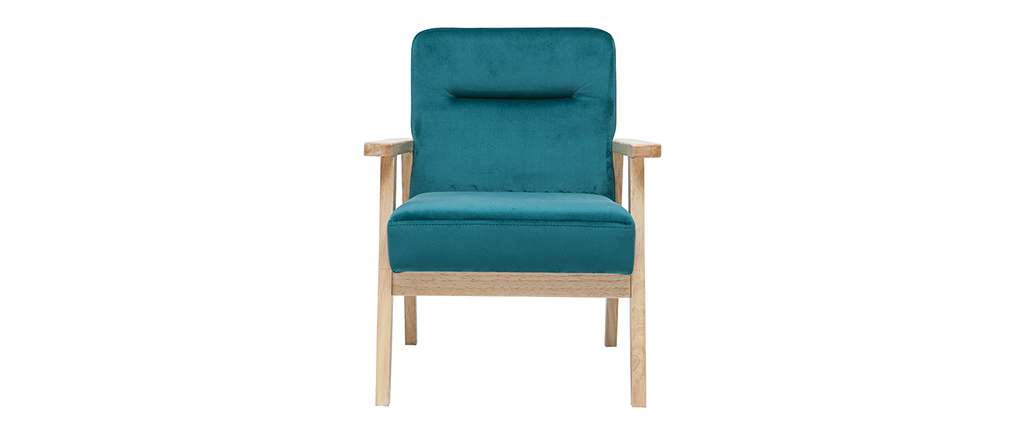 Fauteuil enfant scandinave en velours bleu p�trole BABY ABYSS
