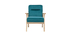 Fauteuil enfant scandinave en velours bleu p&eacute;trole BABY ABYSS
