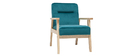 Fauteuil enfant scandinave en velours bleu p&eacute;trole BABY ABYSS