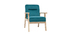 Fauteuil enfant scandinave en velours bleu p&eacute;trole BABY ABYSS