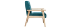 Fauteuil enfant scandinave en velours bleu p&eacute;trole BABY ABYSS