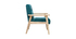 Fauteuil enfant scandinave en velours bleu p&eacute;trole BABY ABYSS