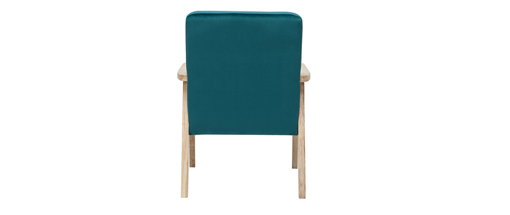 Fauteuil enfant scandinave en velours bleu p�trole BABY ABYSS