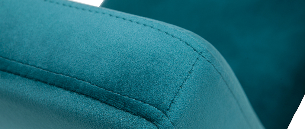 Fauteuil enfant scandinave en velours bleu p�trole BABY ABYSS